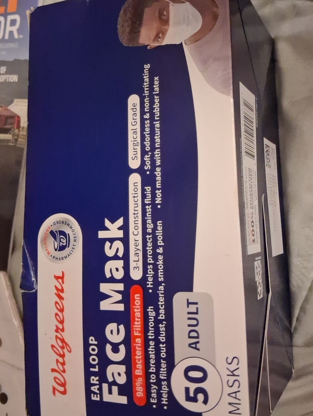 Walgreens Blue Adult Ear Loop Face Masks - Pack of 50